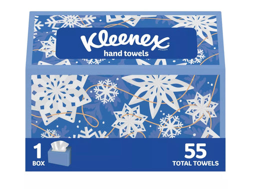 Kleenex White Disposable Hand Towels, Holiday Themed Box, 1 Box (Designs May Vary)