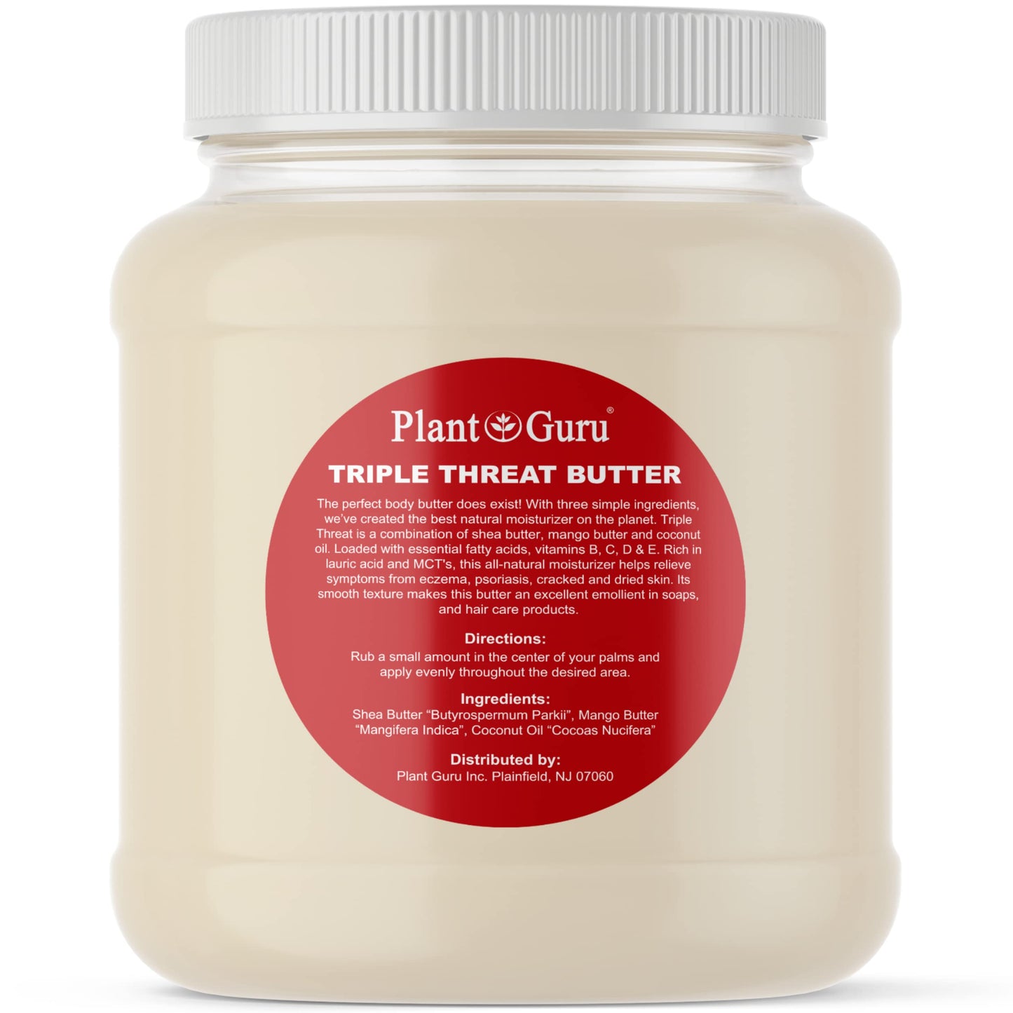 Triple Threat Body Butter 3 lbs – Shea, Mango & Coconut Oils | 100% Natural Raw Moisturizer for Skin, Hair, Lips & Soap Making
