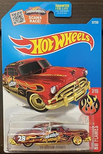 Hot Wheels, 2016 HW Flames, '52 Hudson Hornet [Red] Die-Cast Vehicle #97/250