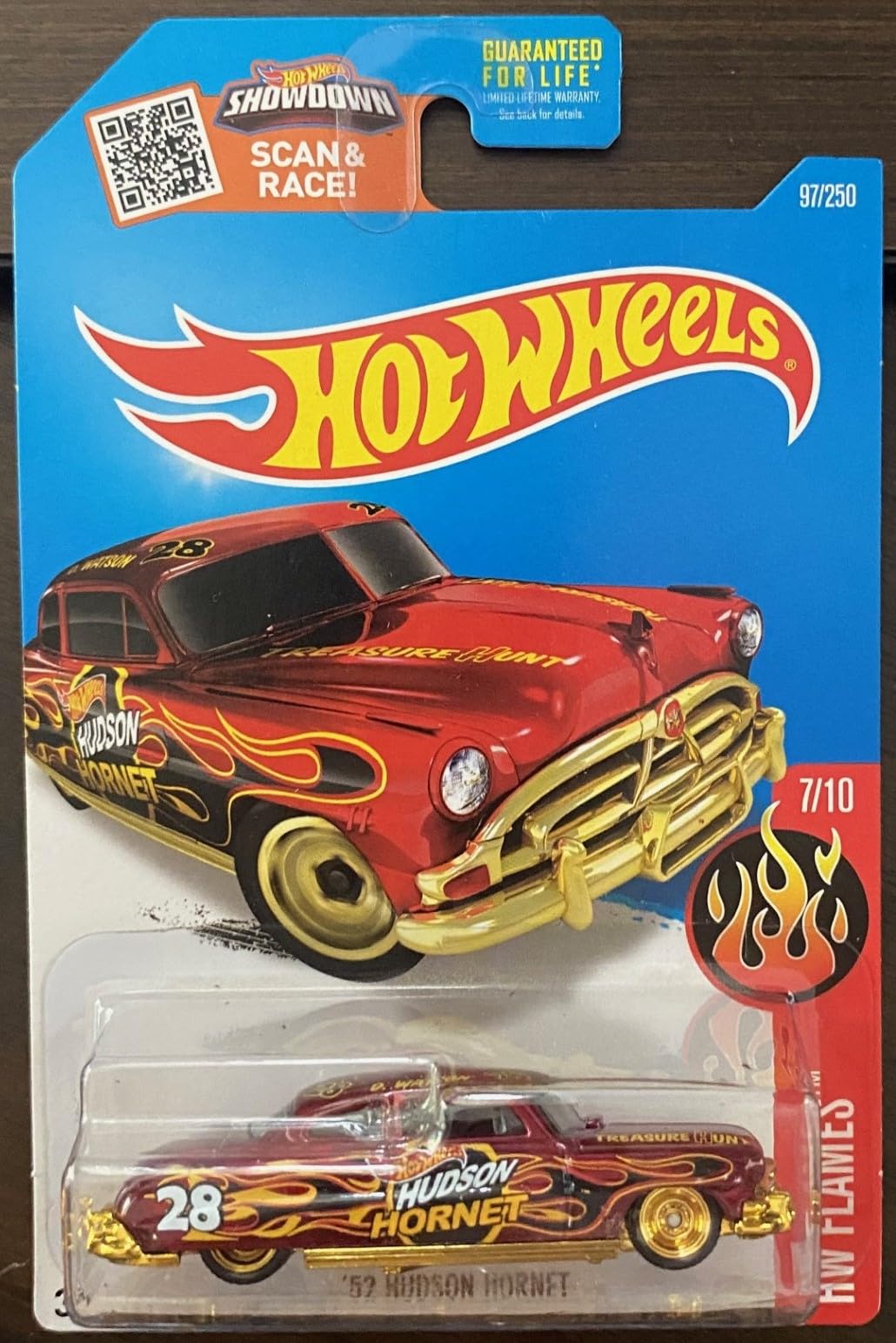 Hot Wheels, 2016 HW Flames, '52 Hudson Hornet [Red] Die-Cast Vehicle #97/250