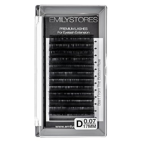 EMILYSTORES Eyelash Extensions 0.07mm Thickness D Curl Length 17mm Single Size Rapid Volume Eyelash For Lash Extensions, Easy Fan Blooming Flower