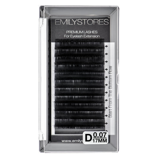 EMILYSTORES Eyelash Extensions 0.07mm Thickness D Curl Length 17mm Single Size Rapid Volume Eyelash For Lash Extensions, Easy Fan Blooming Flower