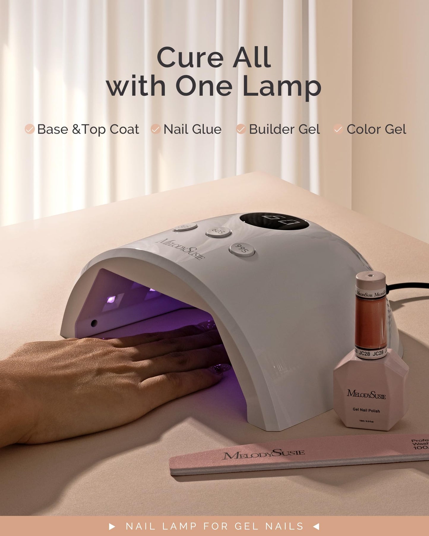 MelodySusie Compact Advanced UV LED Nail Lamp, P-Plus30F Nail Dryer with 3 Timers & Smart Sensor Cures All Gels, Especially Rhinestone Glue, Solid Beauty and Personal Care MelodySusie