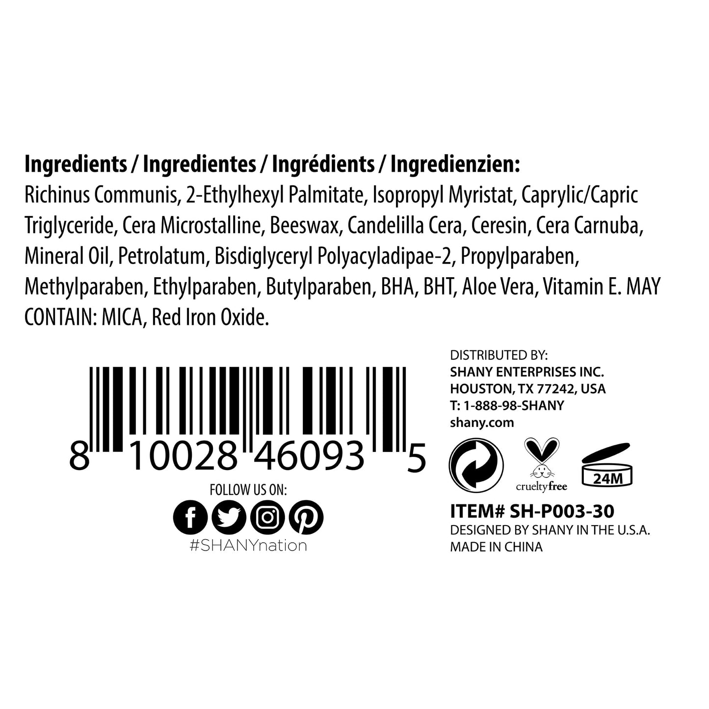 SHANY Chunky Eyeshadow Eye Pencil With Vitamin E & Aloe Vera - COMPASS