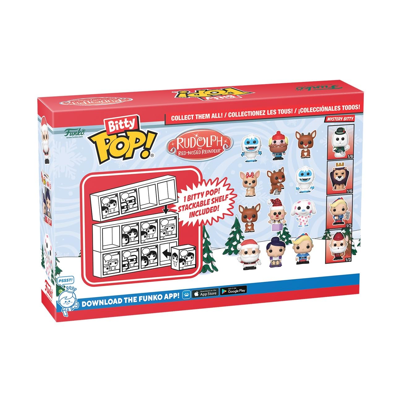 Funko Bitty Pop! Rudolph: Mini Collectible Toys 4-Pack - Clarice™, Rudolph®, Bumble™ & Mystery Chase Figure (Styles May Vary)