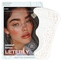 Leterly 24 Pcs Glitter Freckles Face Tattoo,Rose Gold Face Glitter Makeup Patches Cute Sparkle Freckles Patches Waterproof Makeup Speckles for Face