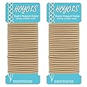 HOYOLS Light Blonde Ponytail Holders, No Metal Elastic Hair Ties, Braided Bands Scrunchies for Girl Women Medium Hair 50 Count 4mm
