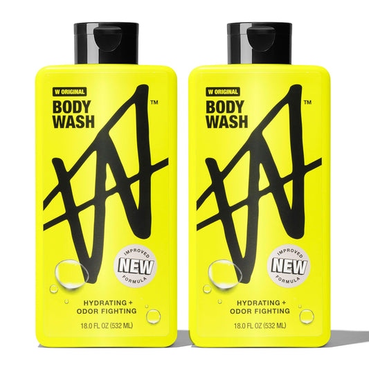 W By Jake Paul Body Wash for Men, Odor Fighting, Deep Cleaning Shower Gel, Hydrating Mens Bodywash, Original Scent, 2 Pack, 18 fl oz Beauty & Personal Care W