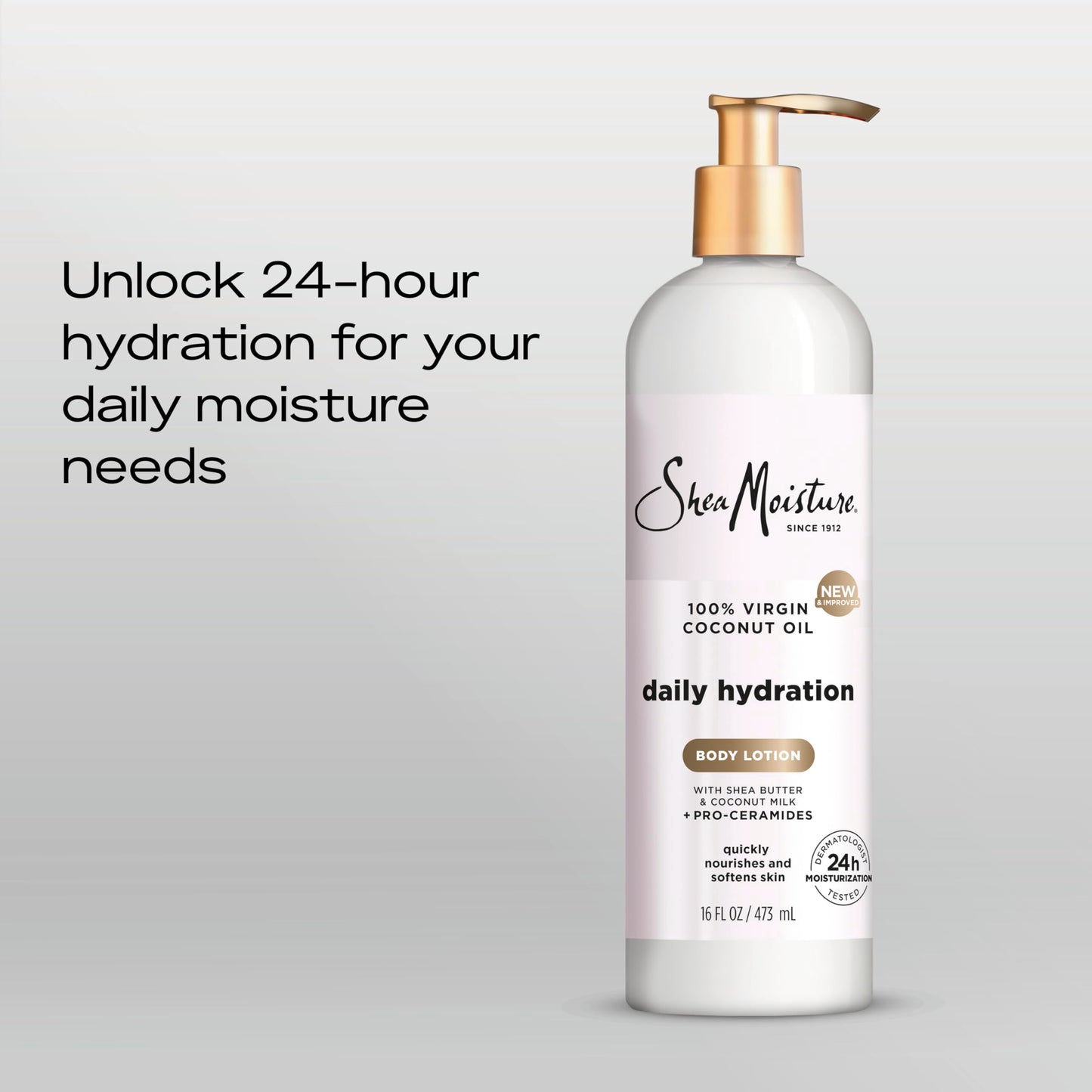 SheaMoisture Daily Hydration Body Lotion with 100% Virgin Coconut Oil, Shea Butter, Coconut Milk and Pro-Ceramides, Quickly Nourish & Soften Skin, 24H