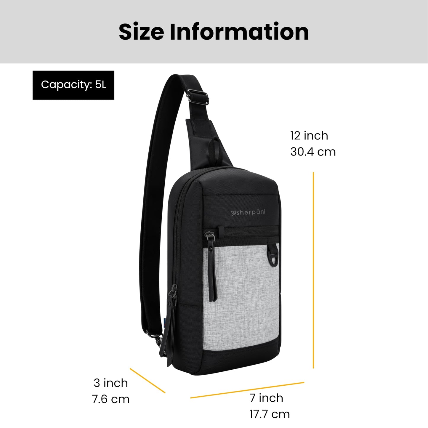 Sherpani Metro, Anti Theft Sling Bag, Sling Backpack, 5L Travel Bag, Shoulder Chest Purse, Crossbody Backpack for Women, Metal Hardware, Travel Gift…