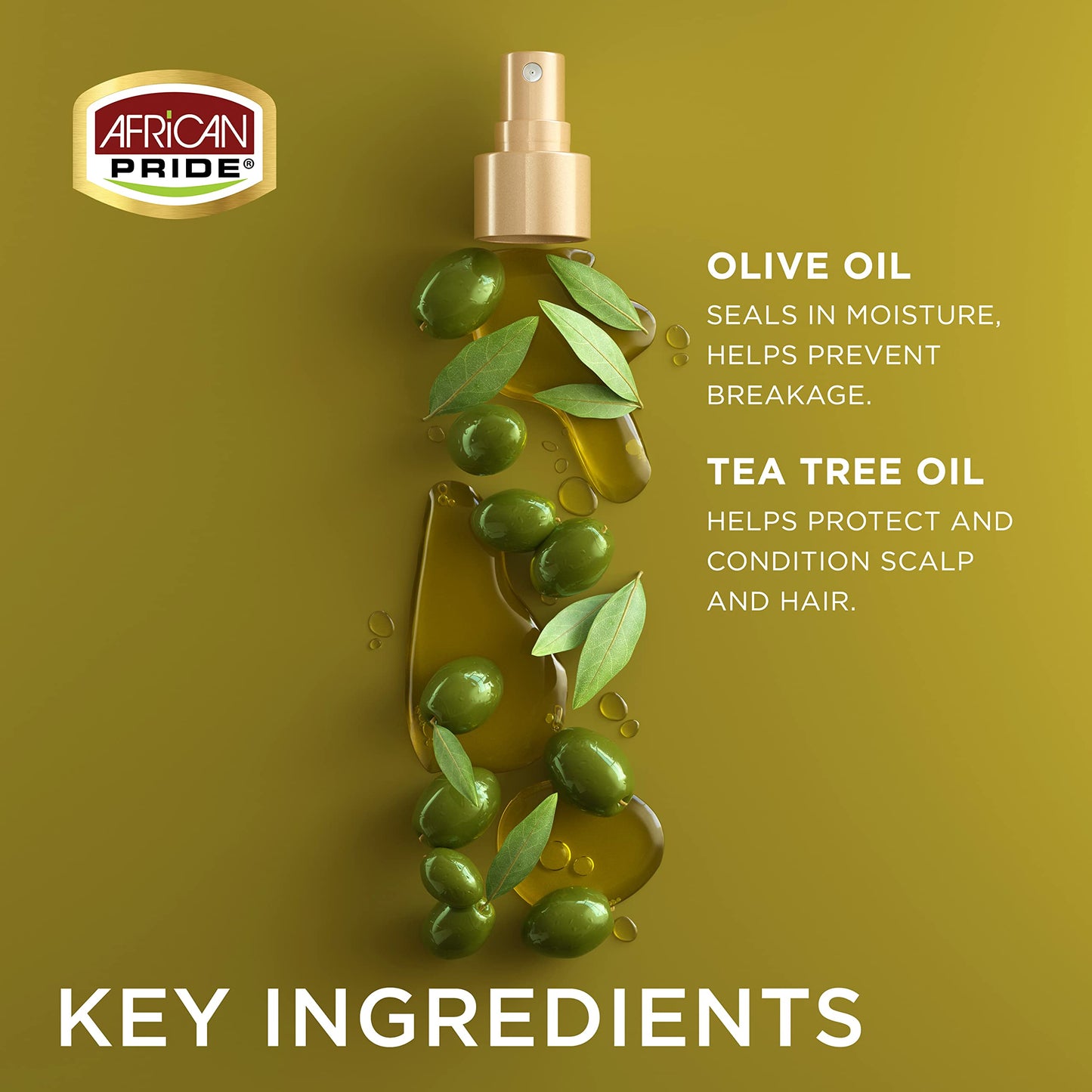 African Pride Olive Miracle 7-IN-1 Leave-In Moisture Restore Hair Curl Refresher, Provides Moisture & Helps Repair Natural Coils & Curls, Enriched