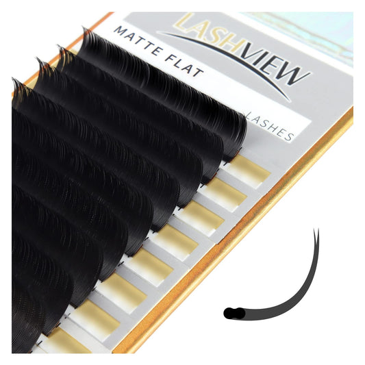 LASHVIEW Eyelash Extensions,Ellipse Flat Eyelash Extensions 0.20mm D Curl Beauty and Personal Care LASHVIEW Default Title