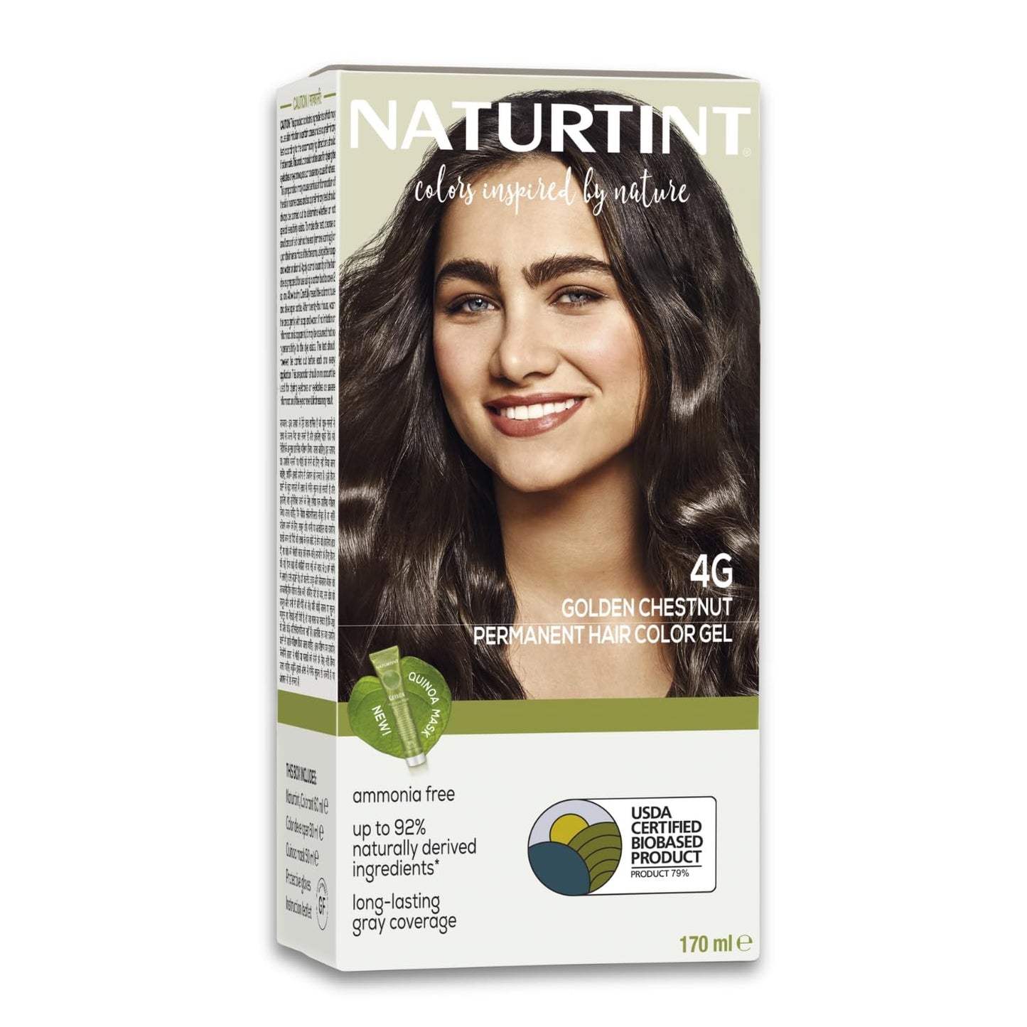 Naturtint Permanent Hair Color 4G Golden Chestnut (Pack of 1), Ammonia Free, Vegan, Cruelty Free, up to 100% Gray Coverage, Long Lasting Results