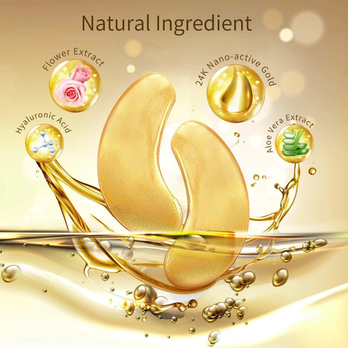 Under Eye Patches, 40 Pairs Eye Mask for Dark Circles, Puffy Eyes, Undereye Bags,Wrinkles,Eye Mask Patches with 24K Gold, Hyaluronic Acid,Rose & Aloe Beauty and Personal Care USTELIR BLOOM