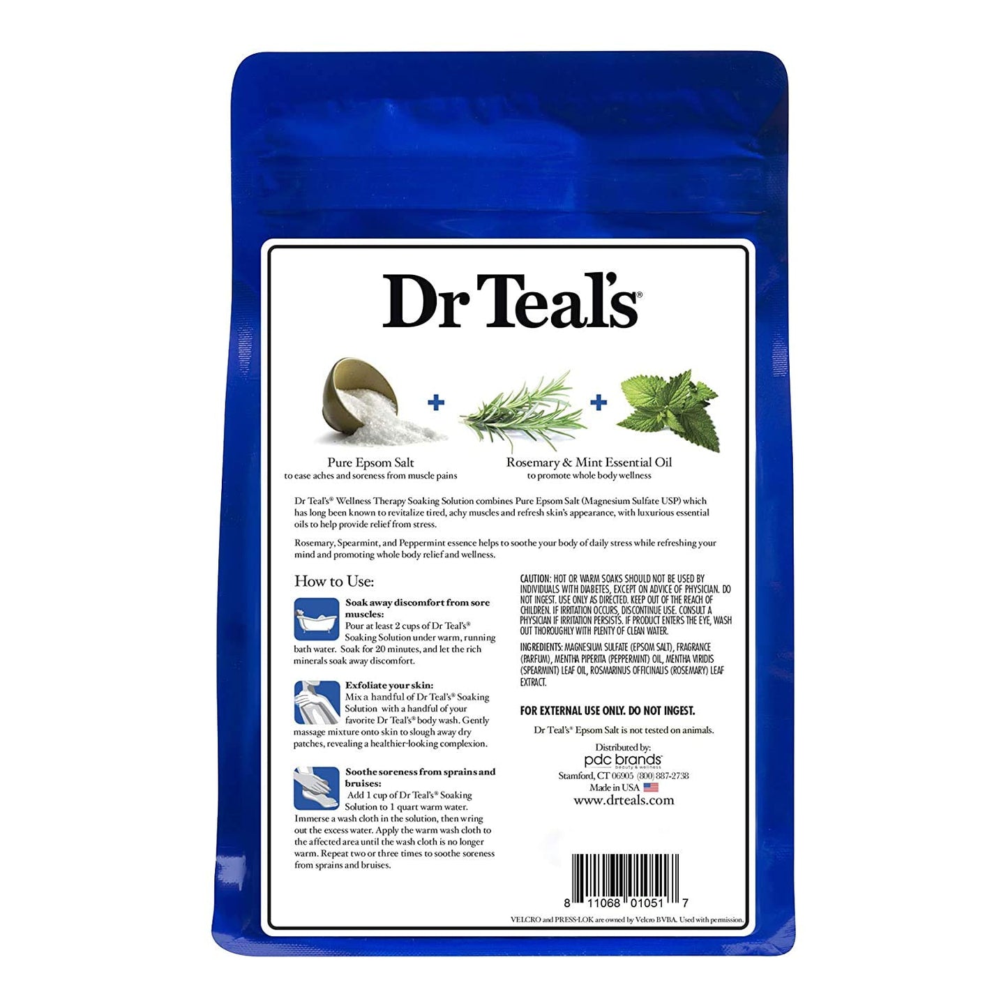 Dr Teal's Epsom Salt Bath Combo Pack (6 lbs Total), Soothe & Sleep with Lavender, and Wellness Therapy with Rosemary and Mint Beauty and Personal Care Dr Teal's