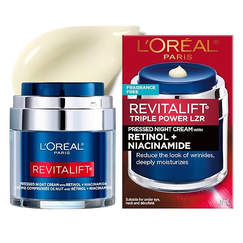 L'Oreal Paris Revitalift Pressed Night Cream with Retinol, Niacinamide, Visibly Reduce Wrinkles, Hydrate for Face, Under Eye, Neck, Chest