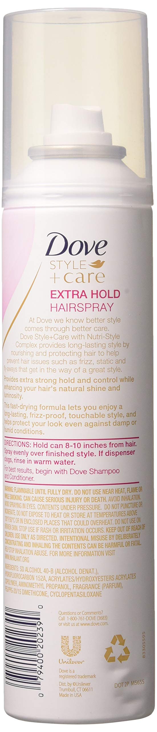 Dove Style + Care Hairspray, Strength & Shine, Extra Hold 7 oz ( Pack of 3)