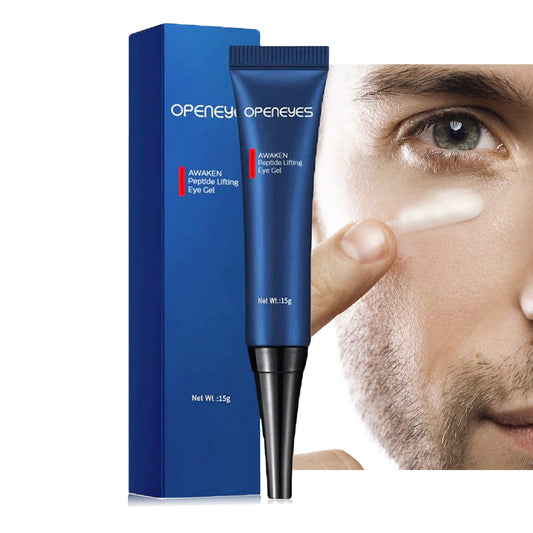 AKARY Awaken Peptide Depuffing Eye Gel, Lifts Firming Eye Tightener, Men's Moisturizing Eye Cream Hydrating Gel Smooths Under Eyes for Dark Circles