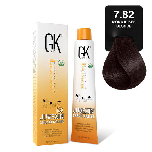 GK HAIR Color Cream 7.8 Brunette Blonde - 3.4 Oz | 100% Grey Coverage Hair Color | Semi, Demi or Permanent Results via Developer Choice | Salon Beauty & Personal Care GK HAIR