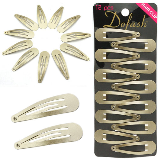 Dofash Snap Hair Clips Metal Grips 5CM/2 IN Barrettes for Thin Hair Basic Hair Accessories Hair Barrettes 12PCS (Blonde)