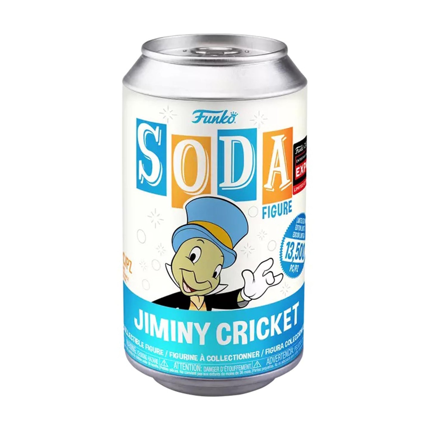 Funko Soda Vinyl: Disney - Jiminy Cricket Sealed Can with Chance at Chase (2024 Limited Edition Entertainment Expo Shared Exclusive)
