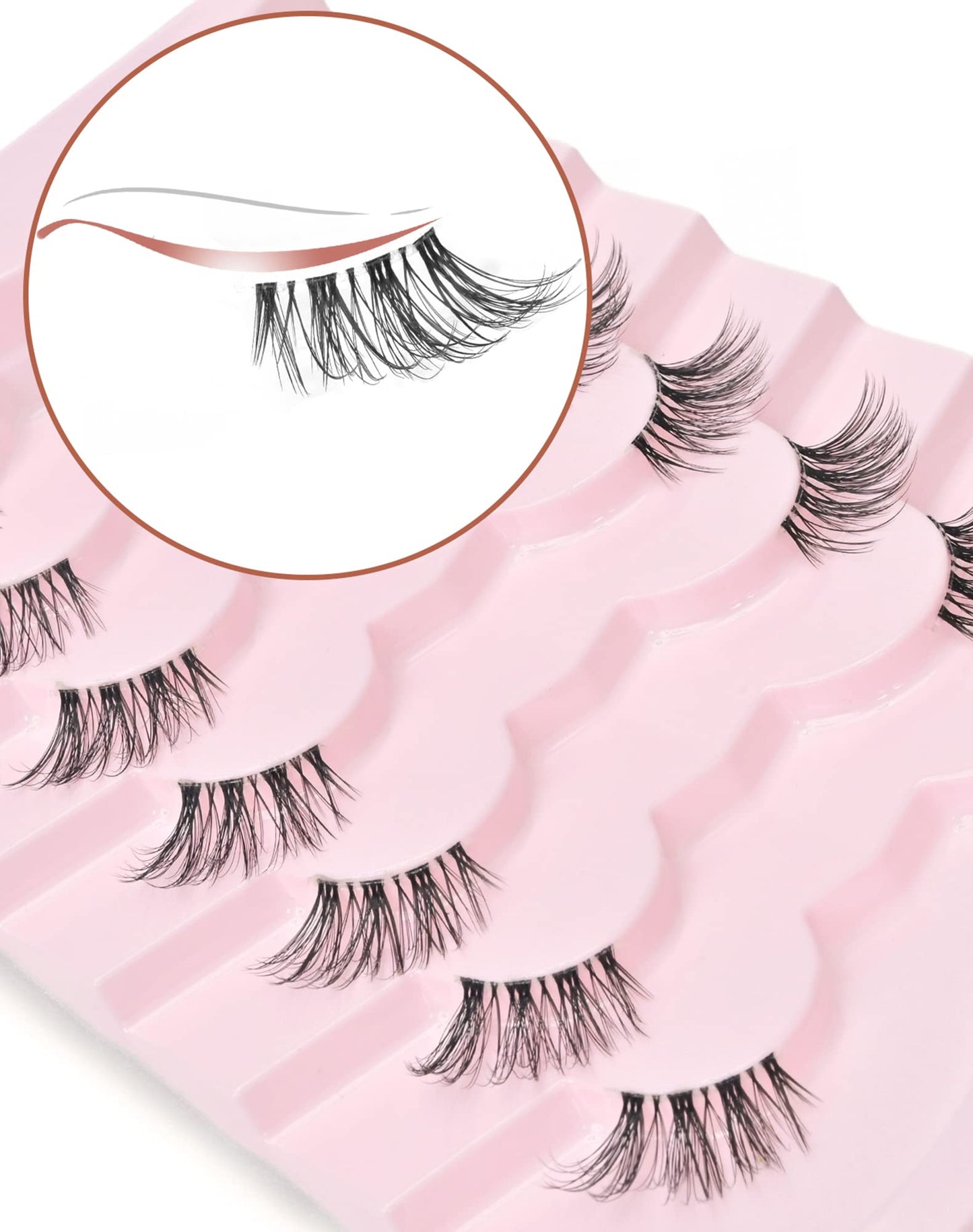 Onlyall Wispy Lashes Natural Flared False Eyelashes Fake Lashes WD-8 Beauty and Personal Care Onlyall Default Title