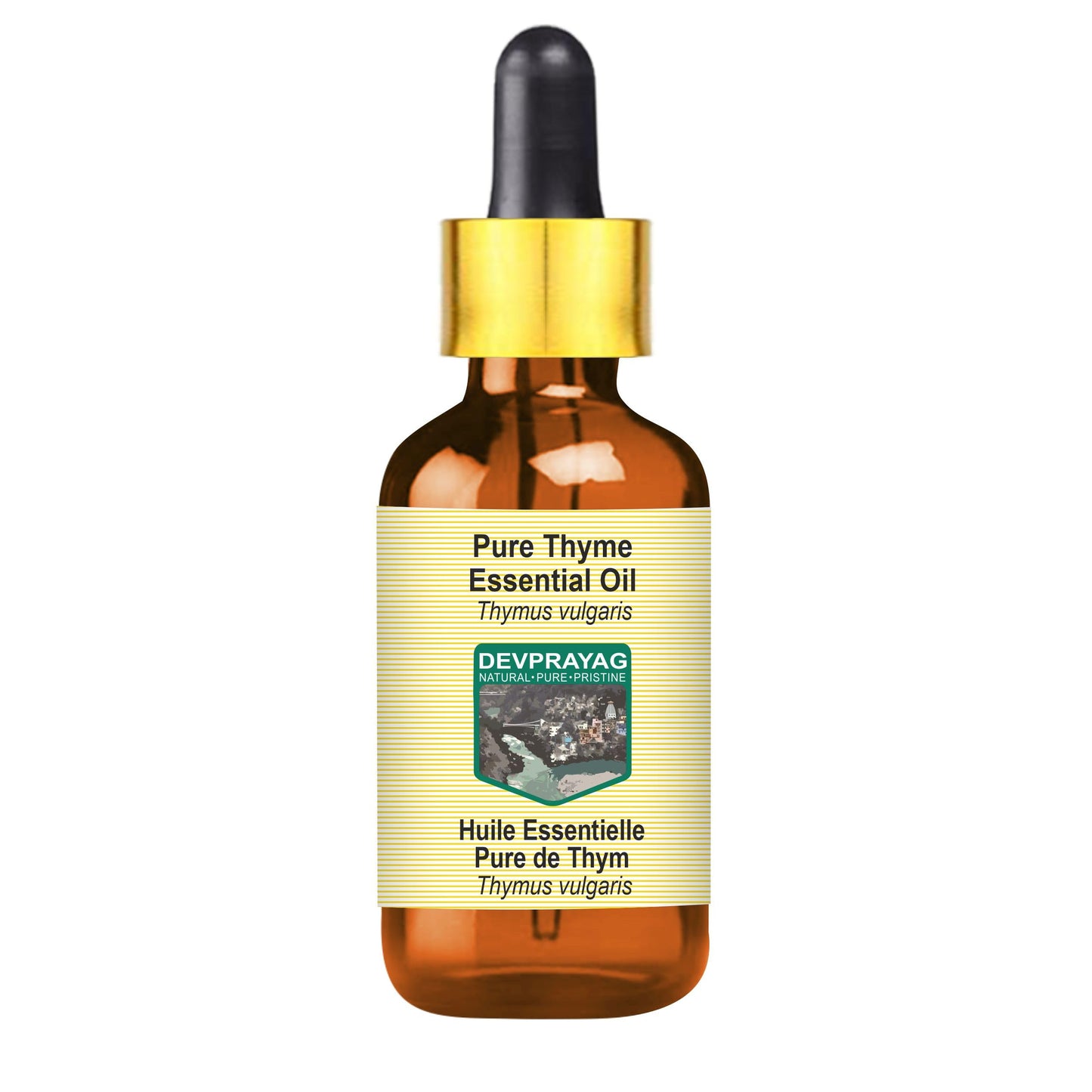 Devprayag Thyme Essential Oil (Thymus vulgaris) with Glass Dropper - Pure - Non-Sticky - Non-Greasy - Lightweight - Men & Women - All Skin Types Beauty and Personal Care DEVPRAYAG