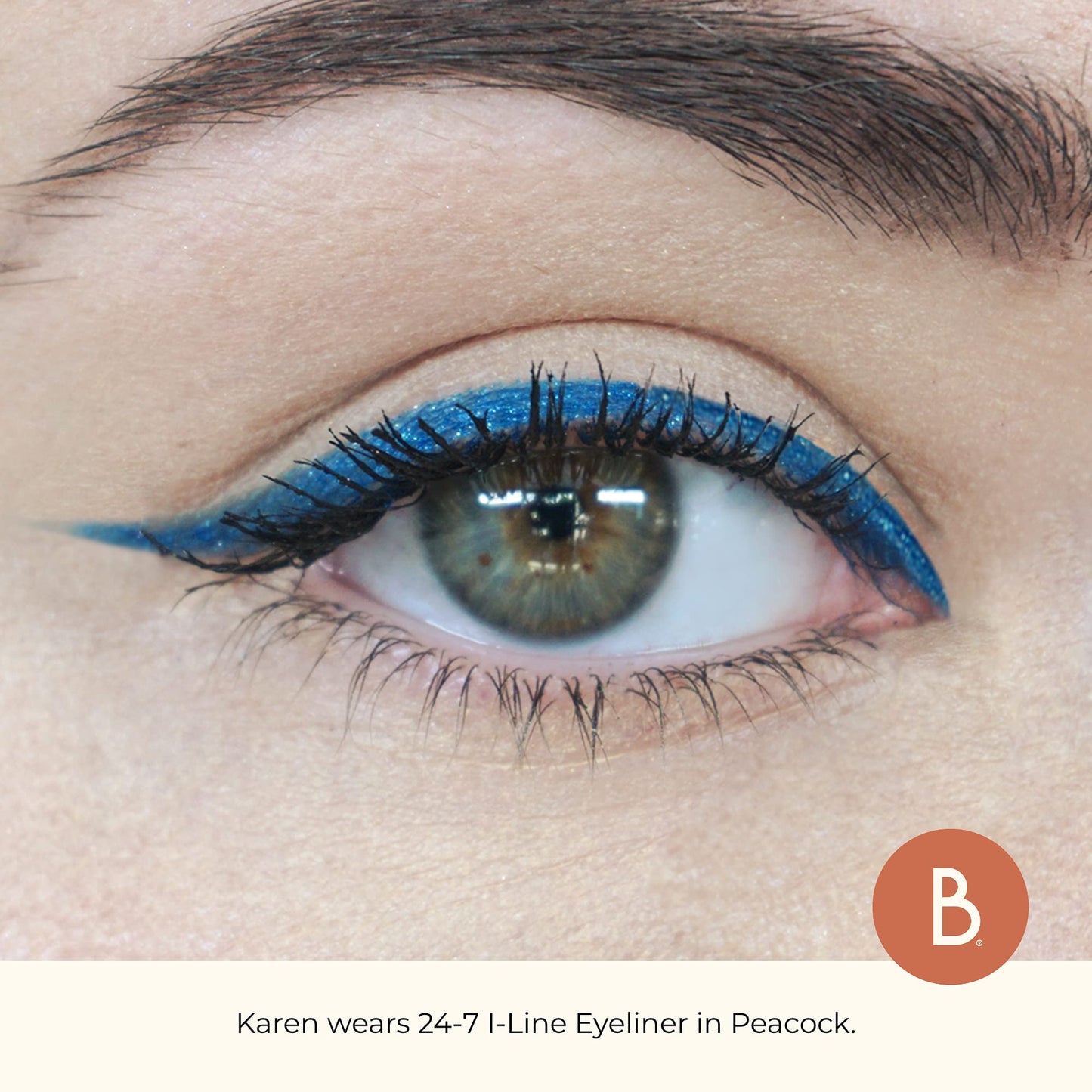 Beauty For Real I-Line 24-7 Eyeliner, Peacock - Rich, Brilliant Blue - Long-Wearing, Waterproof Gel Formula - Safe for Sensitive Eyes & Contact Lens