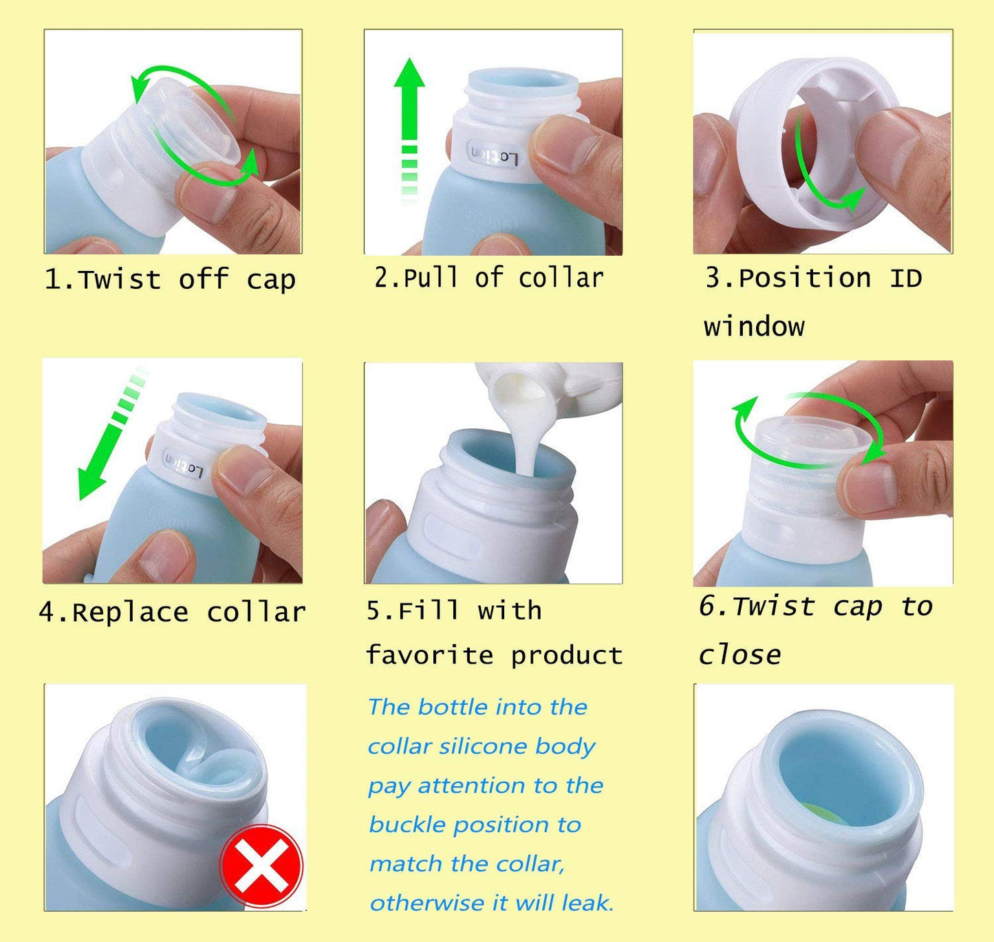 AUTENS Leakproof Silicone Travel Bottles Accessories Set,3oz (90ml) 4 Pack Refillable Cute Penguin Travel Containers for Shampoo,Lotion Sunscreen ect.