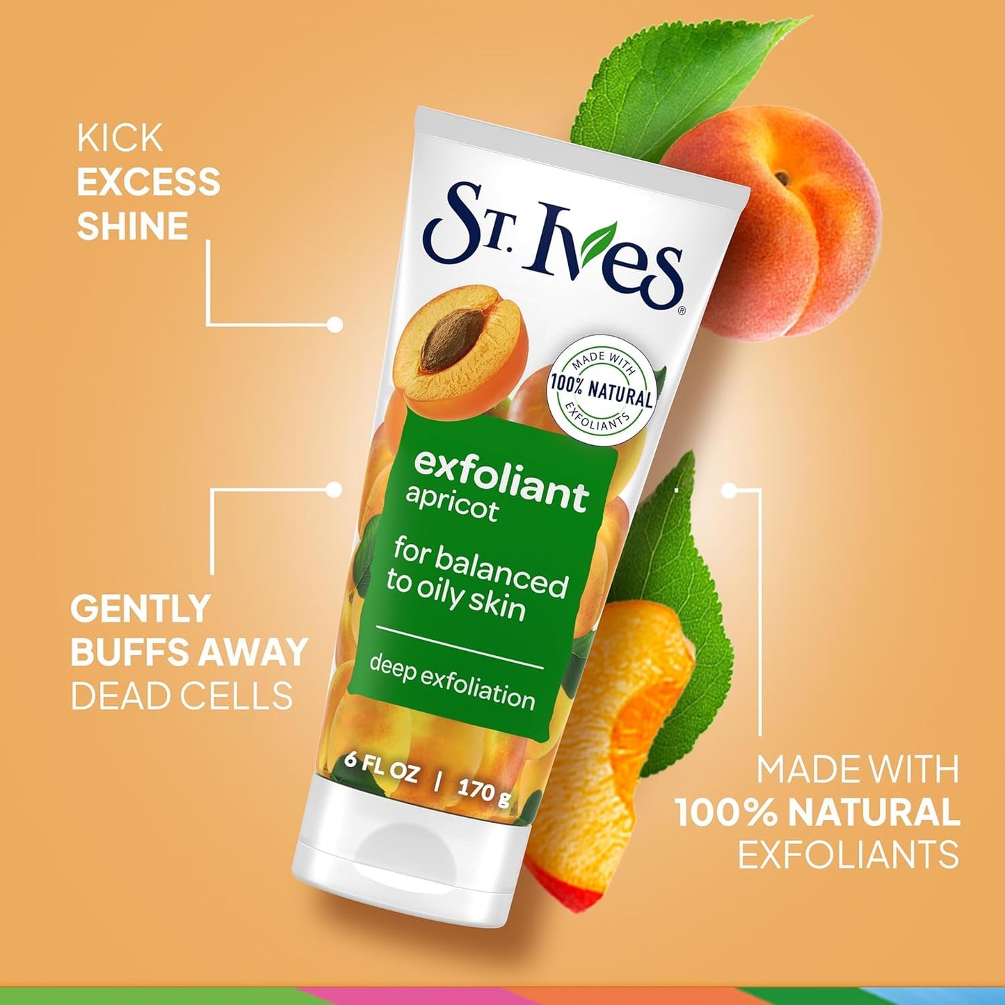 St. Ives Fresh Skin Apricot Scrub 6 oz 170g, 1 Pack