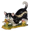 MIXDOM Black cat Trinket Box Jewelry Box Hand Painted Decorative Box with Hinged Lid Ring Earring Holder Cat Figurine Collectible