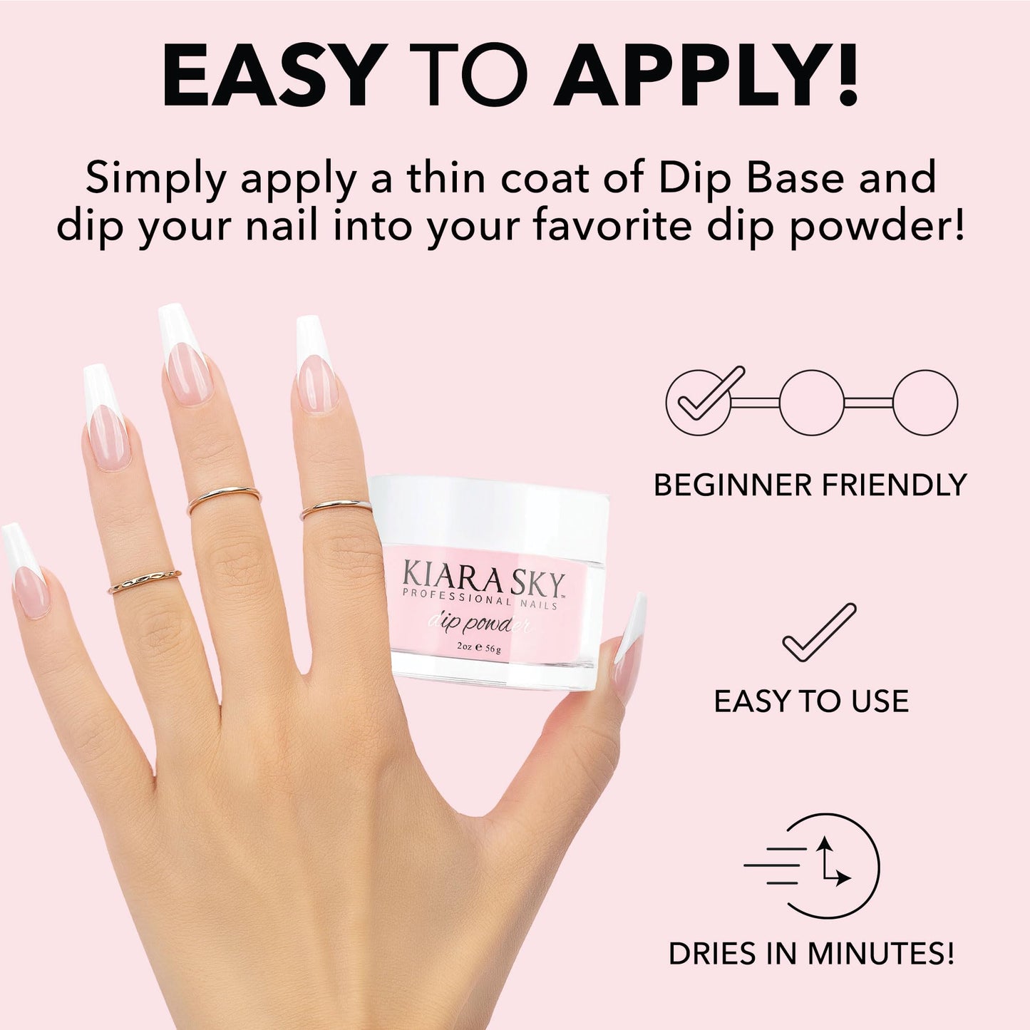 Kiara Sky Professional Nails Essential Dip Powder - Medium Pink 2oz - Perfect for French Manicures Beauty & Personal Care KIARA SKY