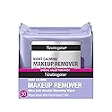 Neutrogena Night Calming Makeup Remover Face Wipes, Nighttime Cleansing Towelettes Remove Sweat, Dirt & Makeup & Calms Skin, Hypoallergenic, 100%