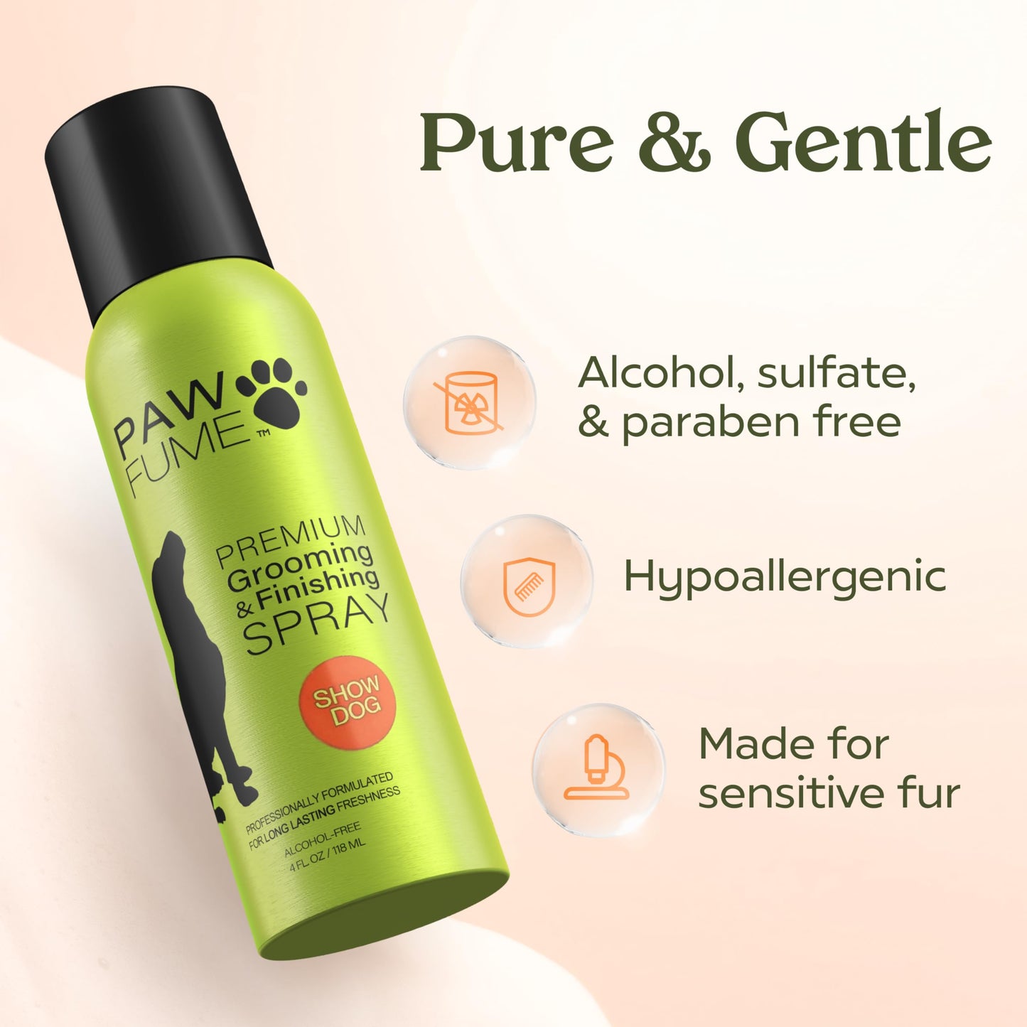 PAWFUME Dog Cologne Spray, Long Lasting Fresh Scent, Hypoallergenic, Alcohol-Free, Detangling & Moisturizing, Salon Quality
