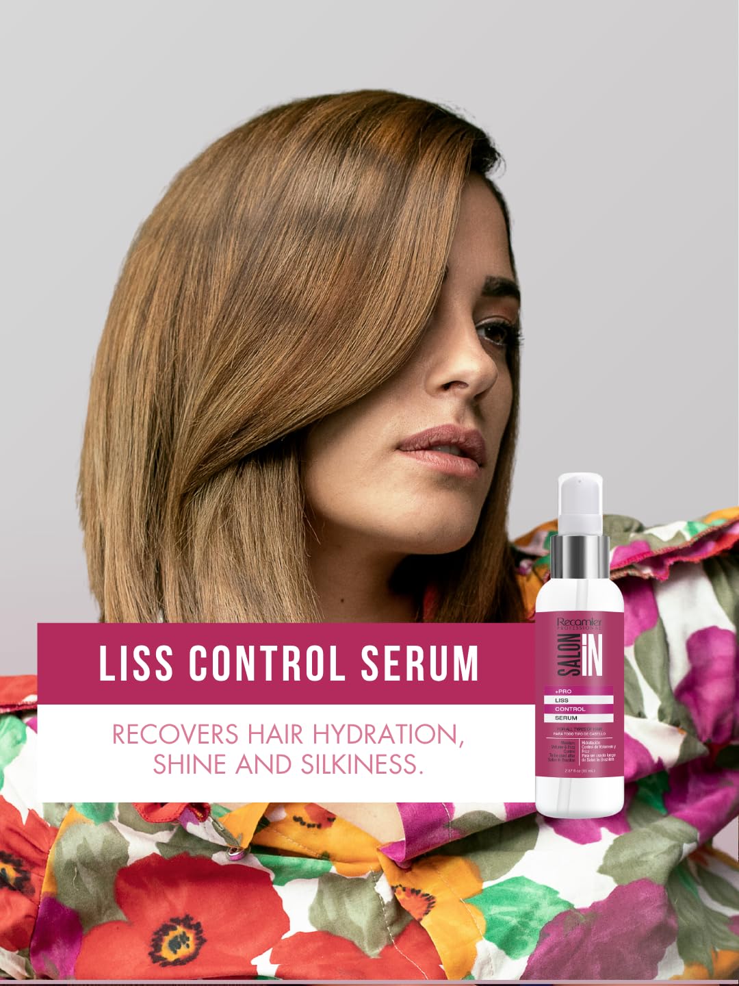Salon In by Recamier | Liss Control Hair Care Set - Includes Shampoo (33.8 fl oz), Conditioner (33.8 fl oz) and Leave-On Treatment Set (10.1 fl oz)