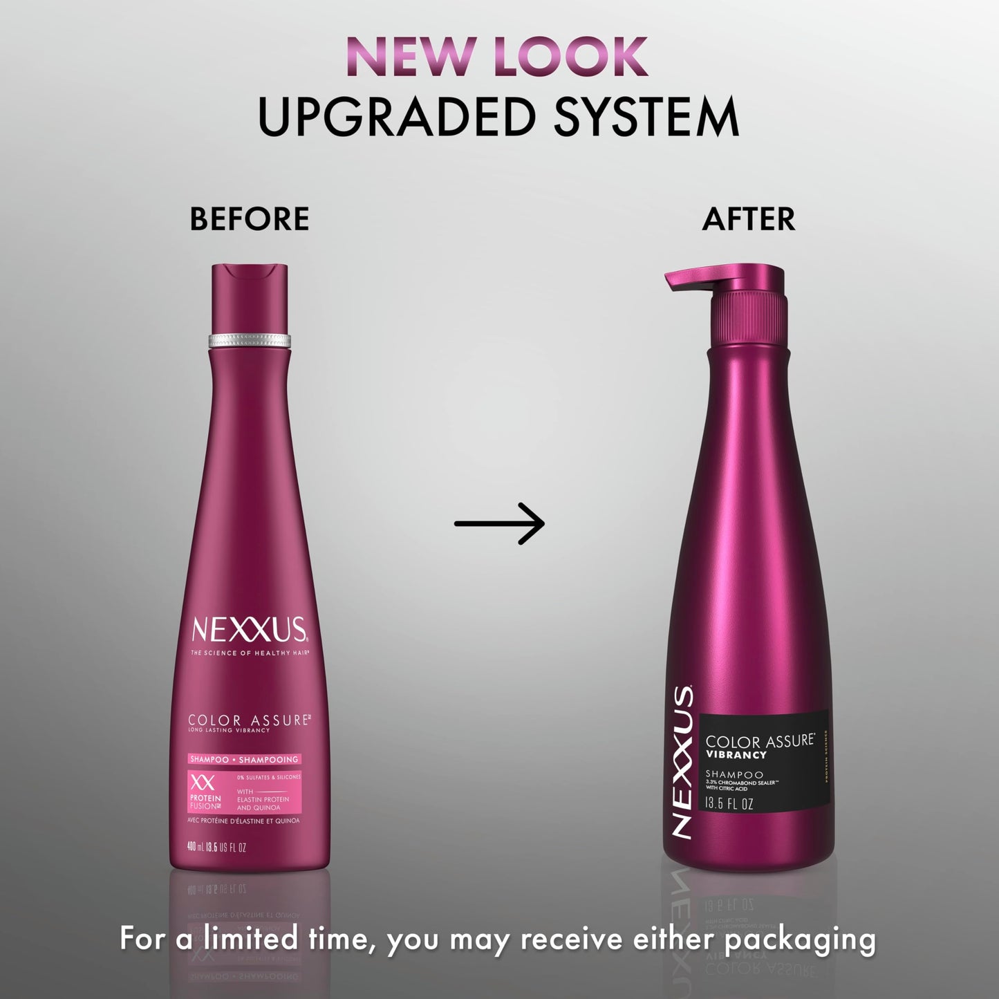 Nexxus COLOR ASSURE Shampoo for Vibrancy for Color Treated Hair Powered by CHROMABOND SEALER with Citric Acid 13.5 oz