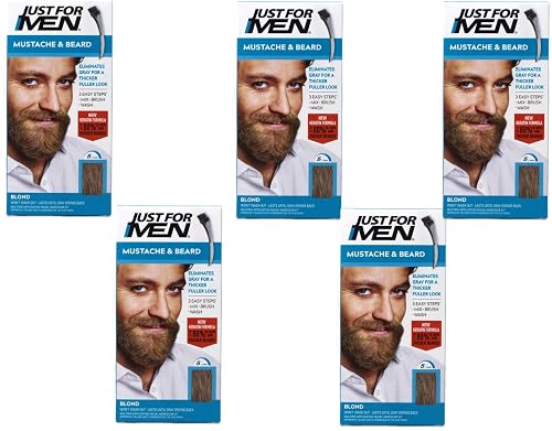 JUST FOR MEN Mustache & Beard Brush-In Color Gel, Blond M-10/15 1 Each (Pack of 5)