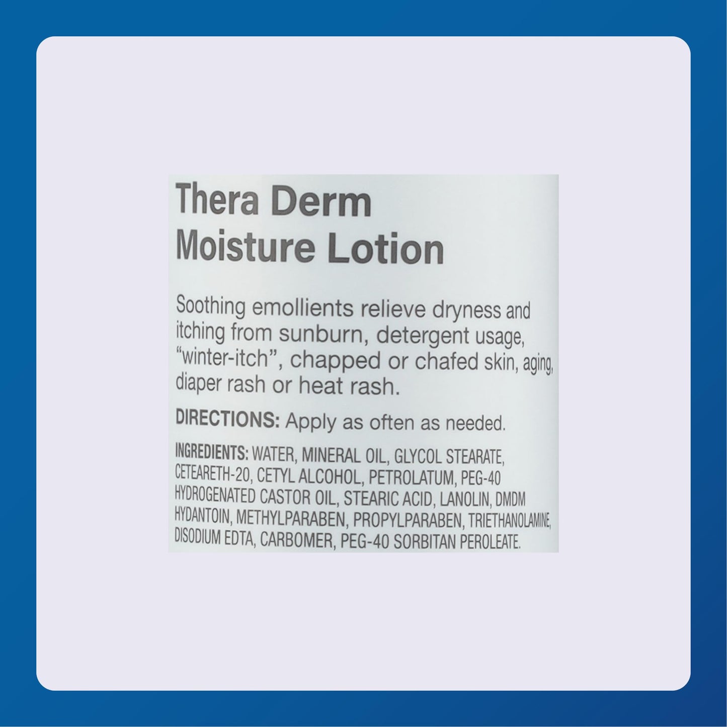 MAJOR Thera Derm Moisture Lotion - Helps Offer Dry Skin Relief on Face, Body, and Hands - 8 Fl Oz (3 Pack)