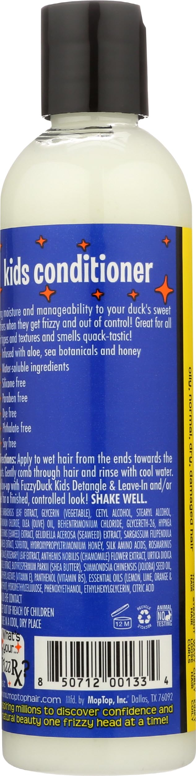 FuzzyDuck Kids Conditioner - Hair Products for Kids Made with Aloe, Sea Botanicals & Honey to Boost Moisture, Frizz Control & Manageability for Silky