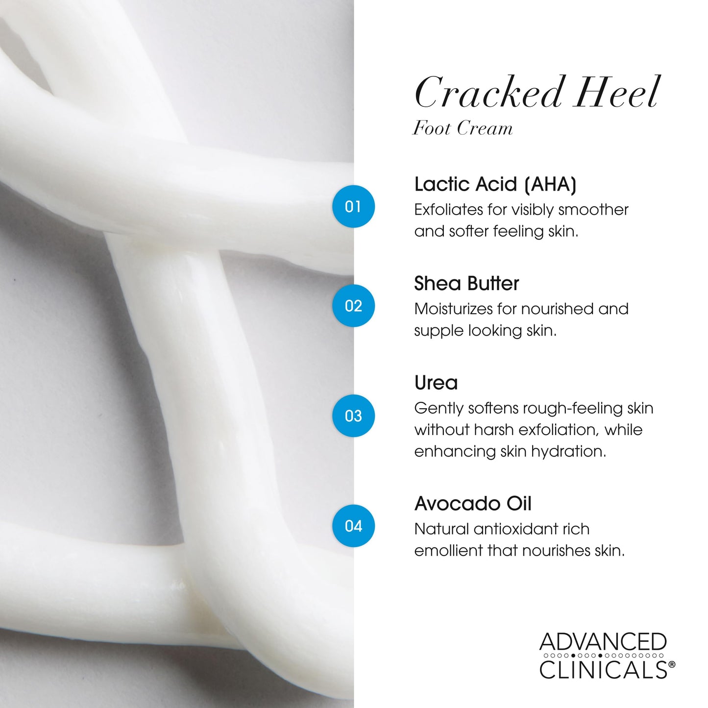 Advanced Clinicals Cracked Heel Foot Cream Moisturizer Skin Care Lotion For Feet W/Shea Butter, Moisturizing Foot/Hand Lotion Helps Heal Cracked Skin Beauty & Personal Care Advanced Clinicals