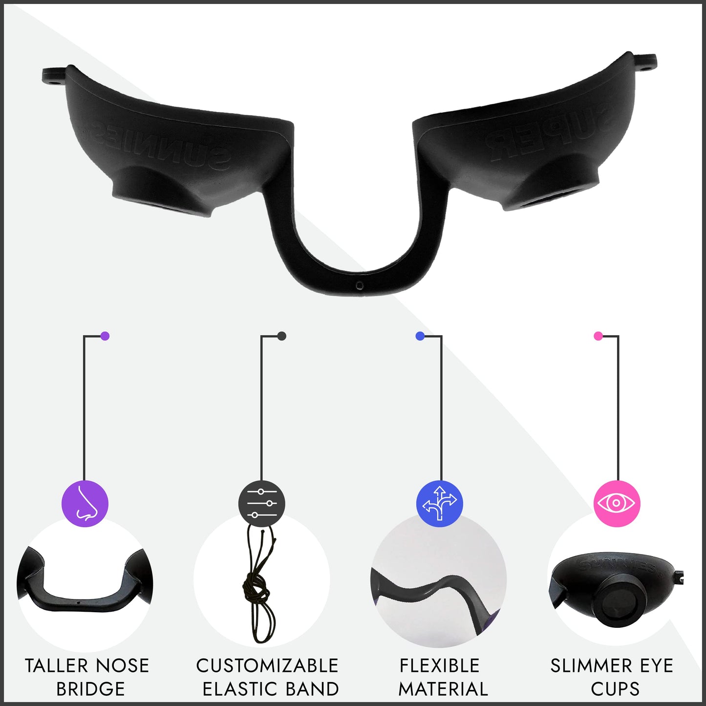 Super Sunnies Evo Flexible UV Eye Protection FDA Compliant Tanning Bed Goggles Red Light Therapy Glasses - Random