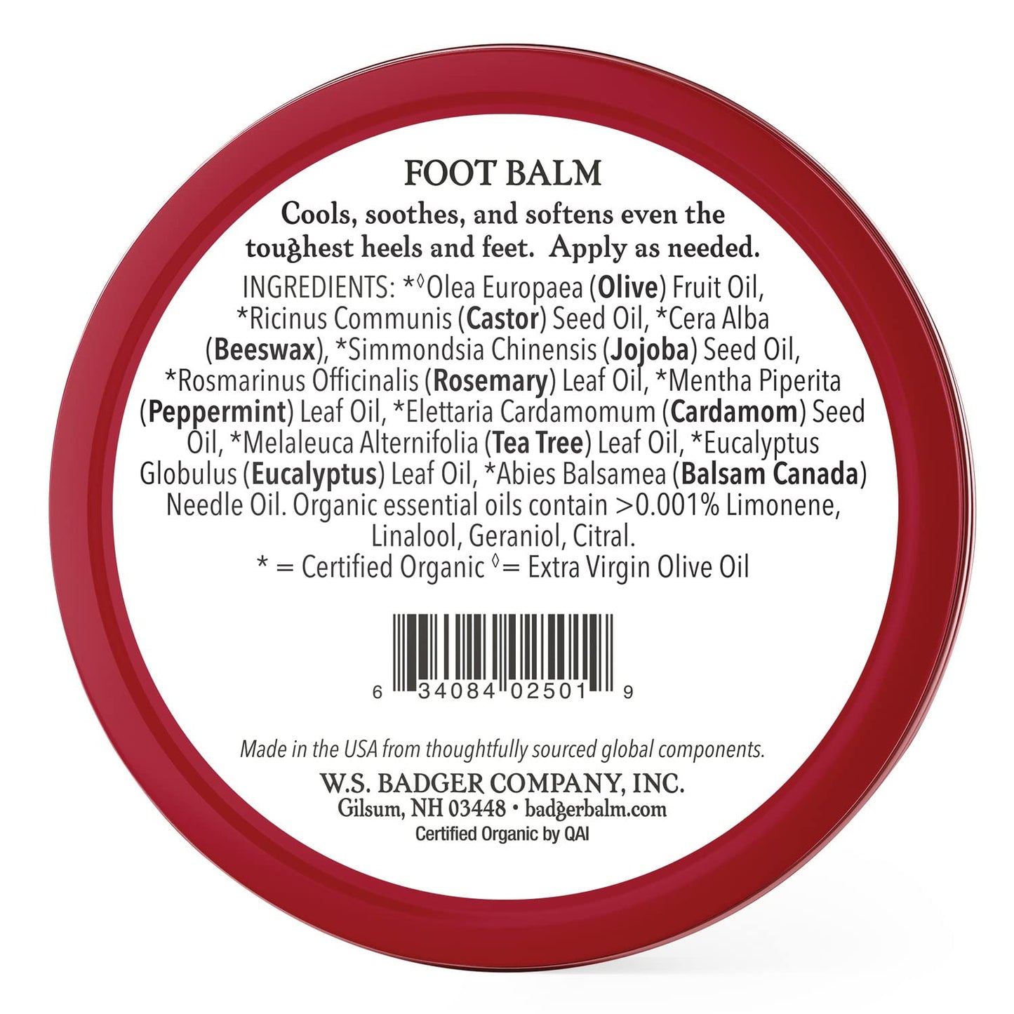 Badger Foot Balm, 100% Organic Foot Cream for Dry Cracked Heels and Feet, Fast Acting Foot Care for Women & Men, All-Natural Cracked Heel Treatment, 2