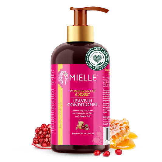 Mielle Organics Pomegranate & Honey Leave In Conditioner for Curly Hair - Moisturizing Detangler & Curly Hair Treatment to Help Repair Damage, Prevent