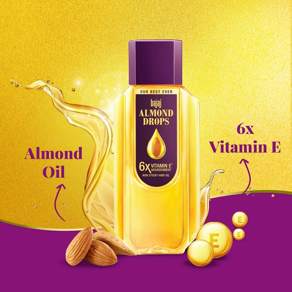 Bajaj Almond Drops Hair Oil -500ml(16.91 Floz.) by Subhlaxmi Grocers