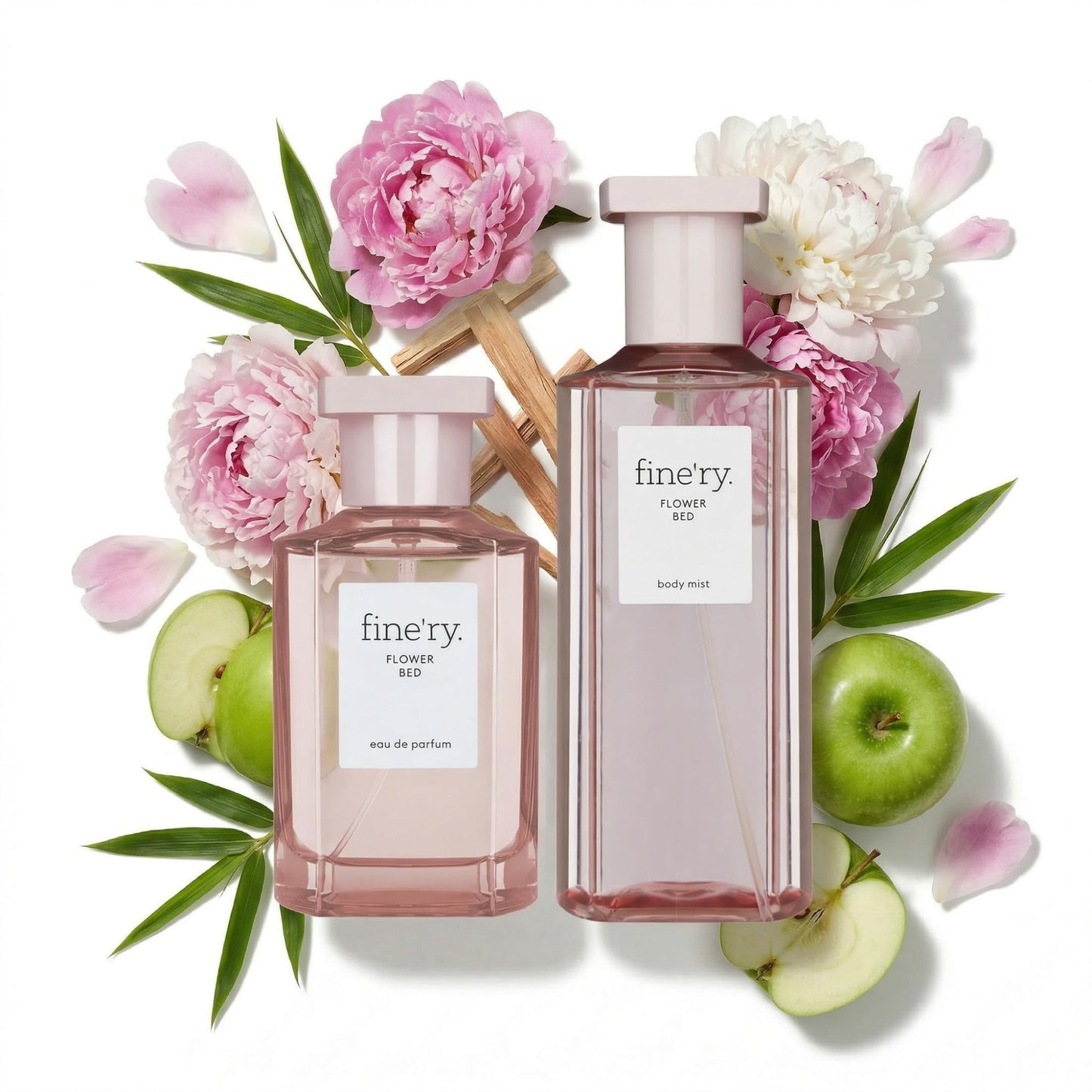 Fine'ry Flower Bed Eau De Parfum & Body Mist Gift Set | Floral & Sweet Notes Of Lush Peony & Green Apple | Fine Mist Spray & Perfume For Women | Beauty & Personal Care Fine'ry