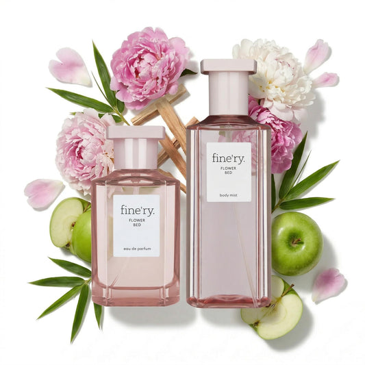 Fine'ry Flower Bed Eau De Parfum & Body Mist Gift Set | Floral & Sweet Notes Of Lush Peony & Green Apple | Fine Mist Spray & Perfume For Women | Beauty & Personal Care Fine'ry