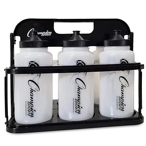 Champion Sports Plastic Water Bottle Set, Quart, Black