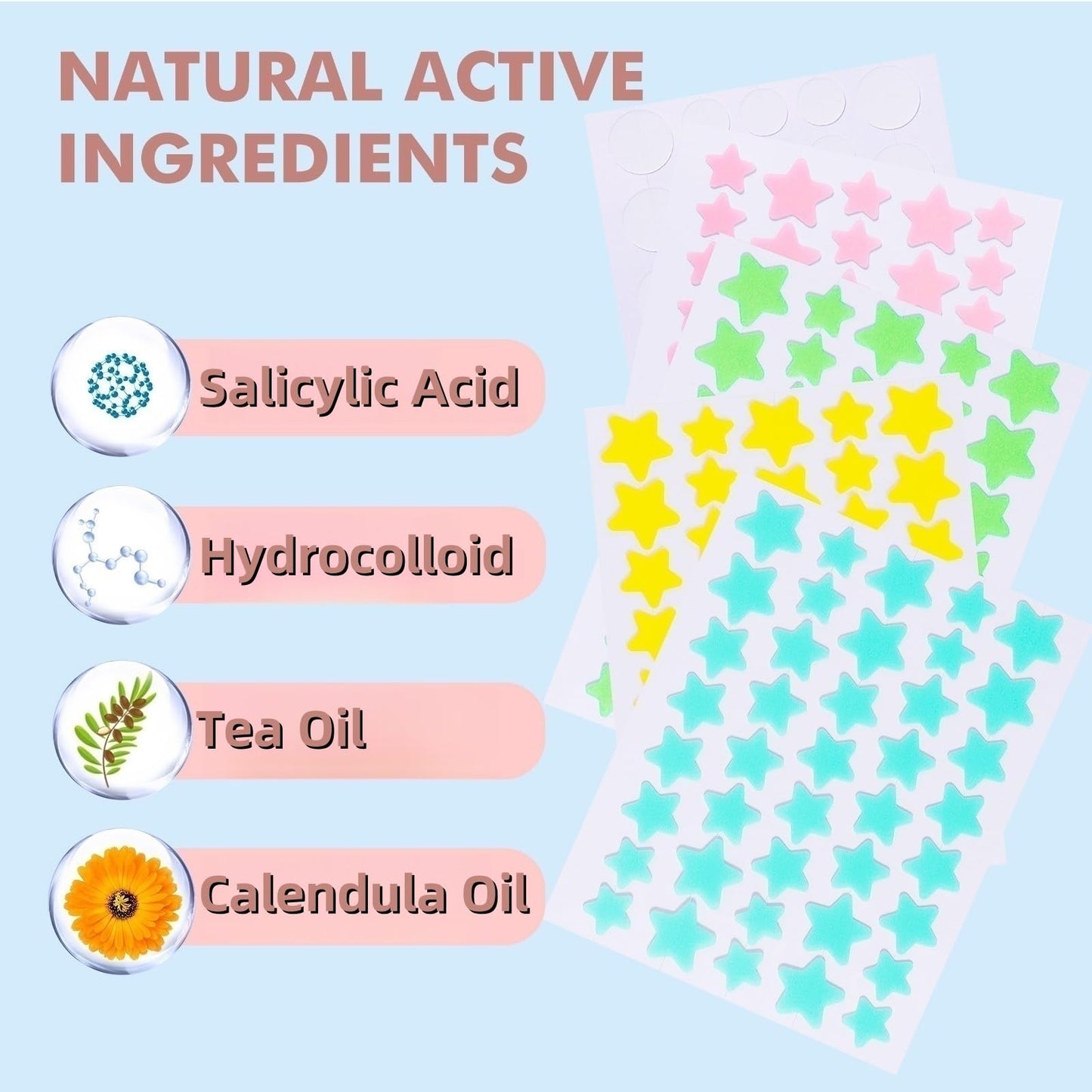 Pimple Patches for Face,Hydrocolloid Acne Patches Star,Zit Patches,Pimple Popper Tool Kit,Facial Skin Care Products Containing Salicylic Acid,Tea Tree Beauty and Personal Care sundpik