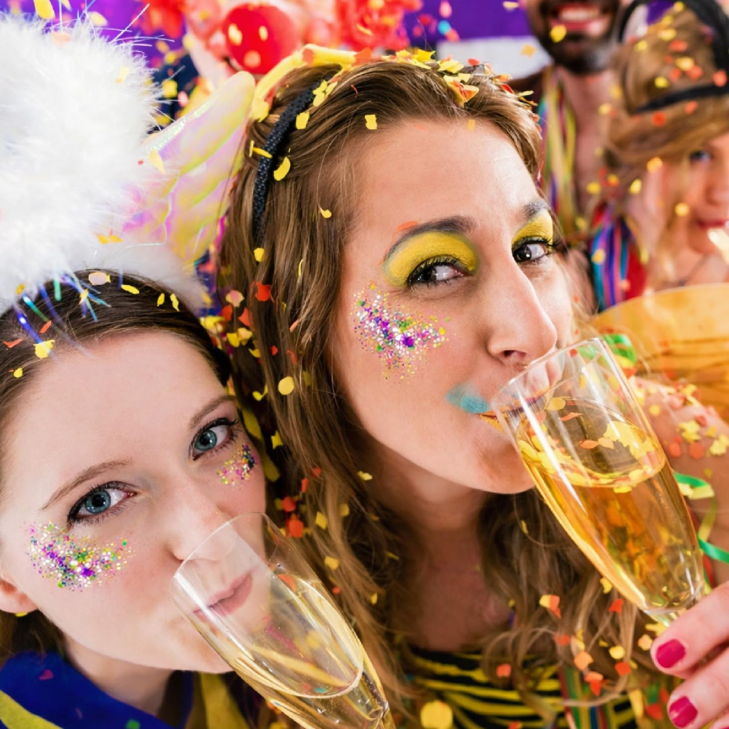 Mardi Gras Glitter Gel Stick, Color-Changing in Different Lighting, for Body, Face & Hair (Mardi Gras)