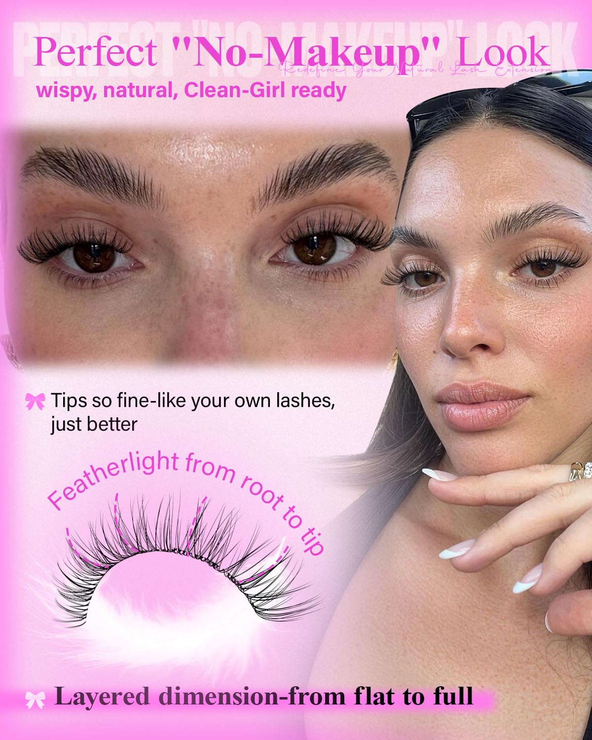 Wispy Lash Clusters Kit Venus Invisible Band Eyelash Clusters 8-16mm Lash Extension Kit Natural Lashes Clusters Eyelash Extension Kit with Thin Band Beauty and Personal Care wtvane